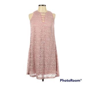 🎀 Liberty Love Pink Mini Dress Sz Small Boho Lace